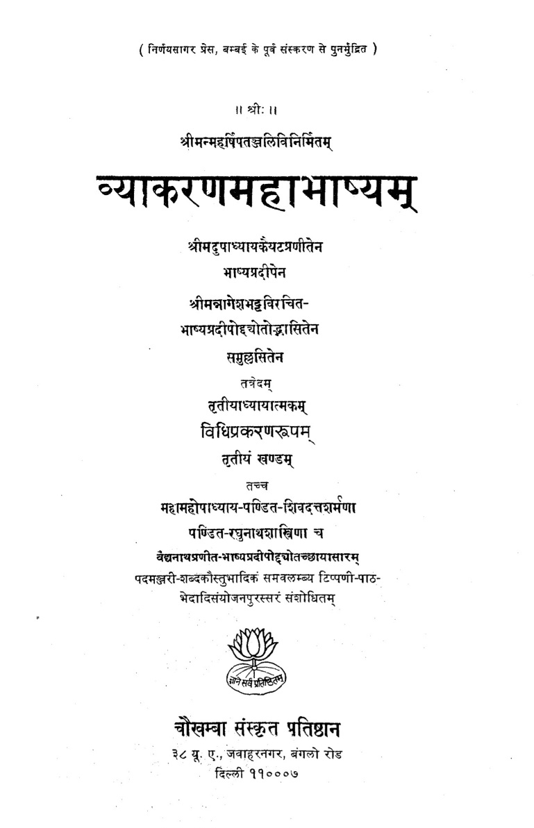 महाभाष्य भाग -3