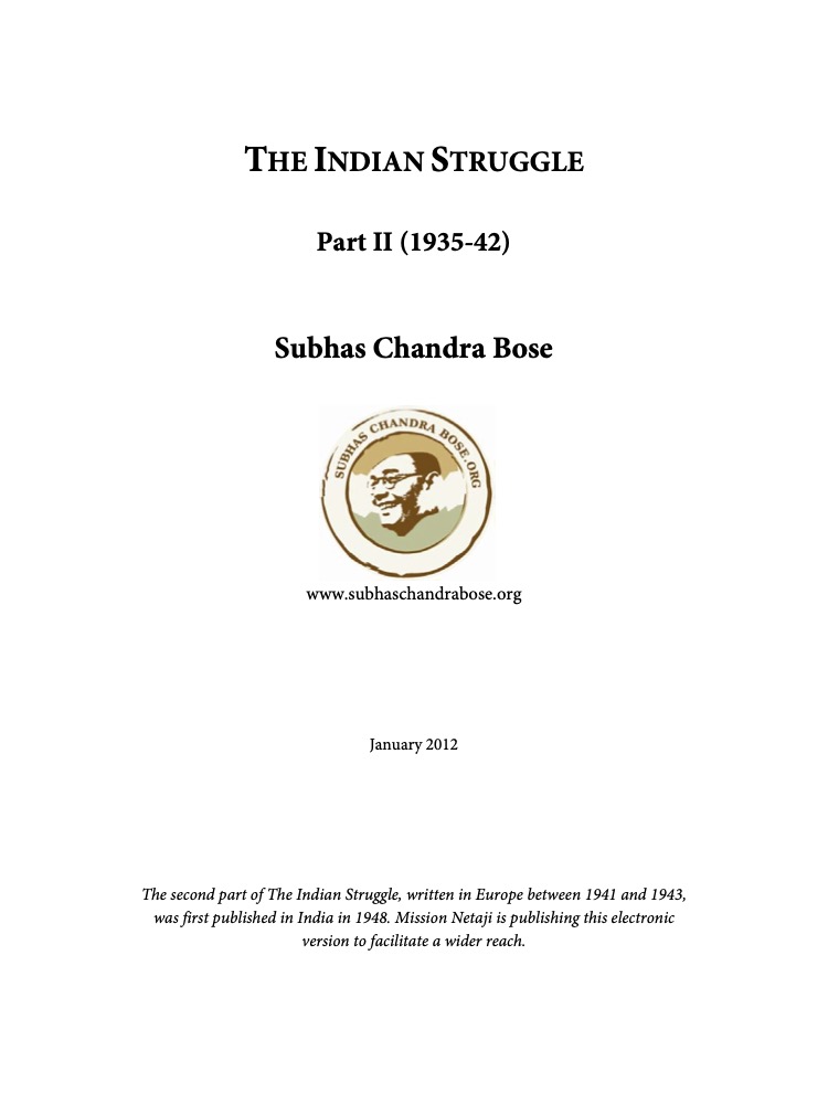 THE INDIAN STRUGGLE [Part II (1935-42)]