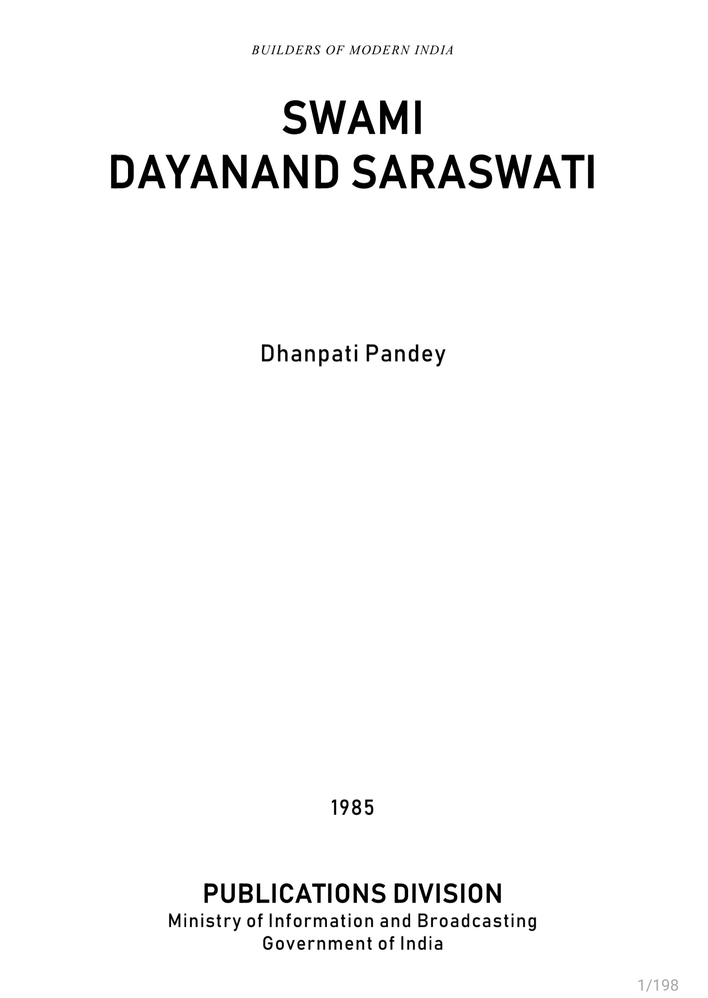 Swami Dayanand Saraswati (Dhanpati Pandey)