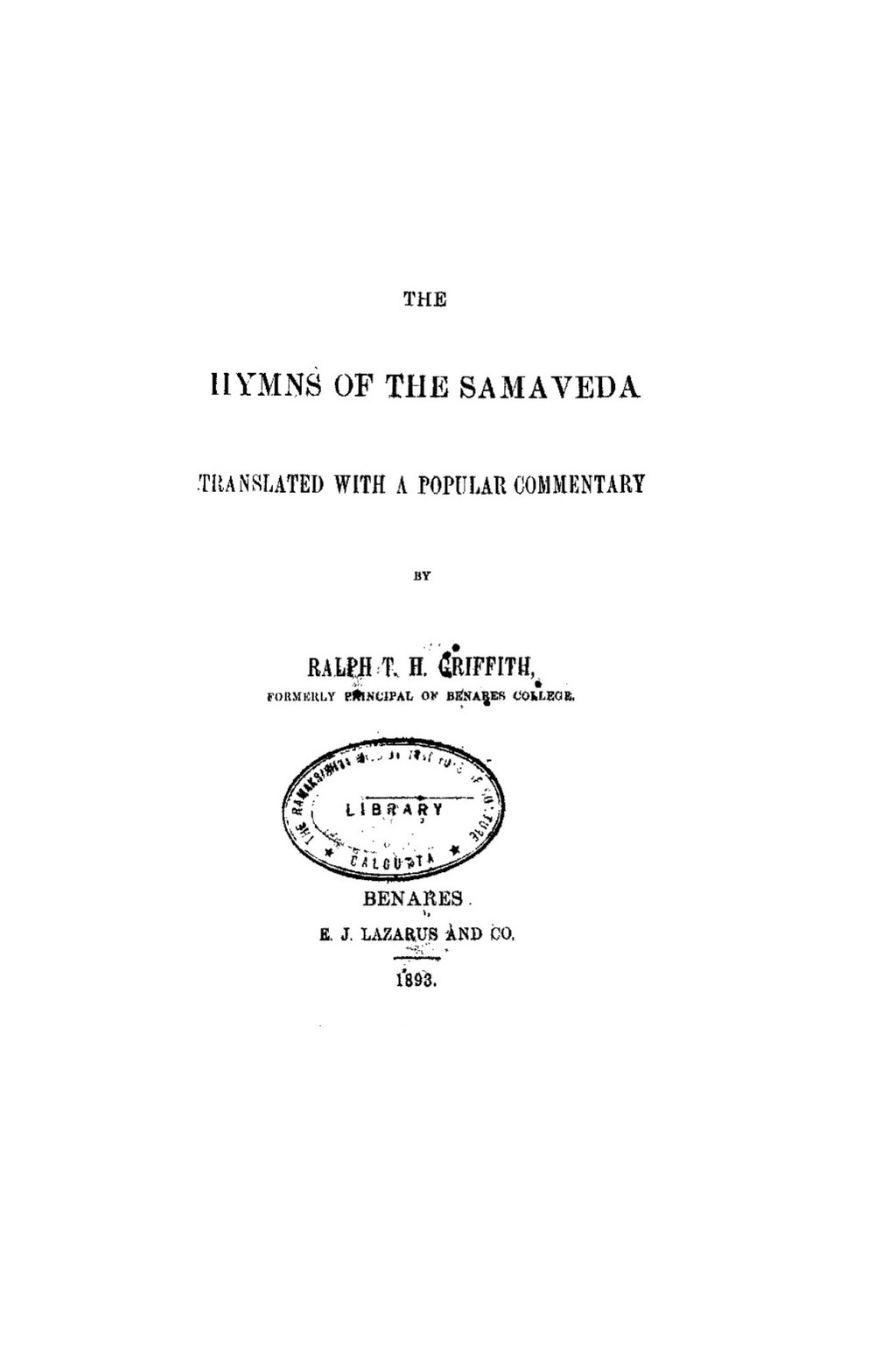 The Hymns of the Samaveda