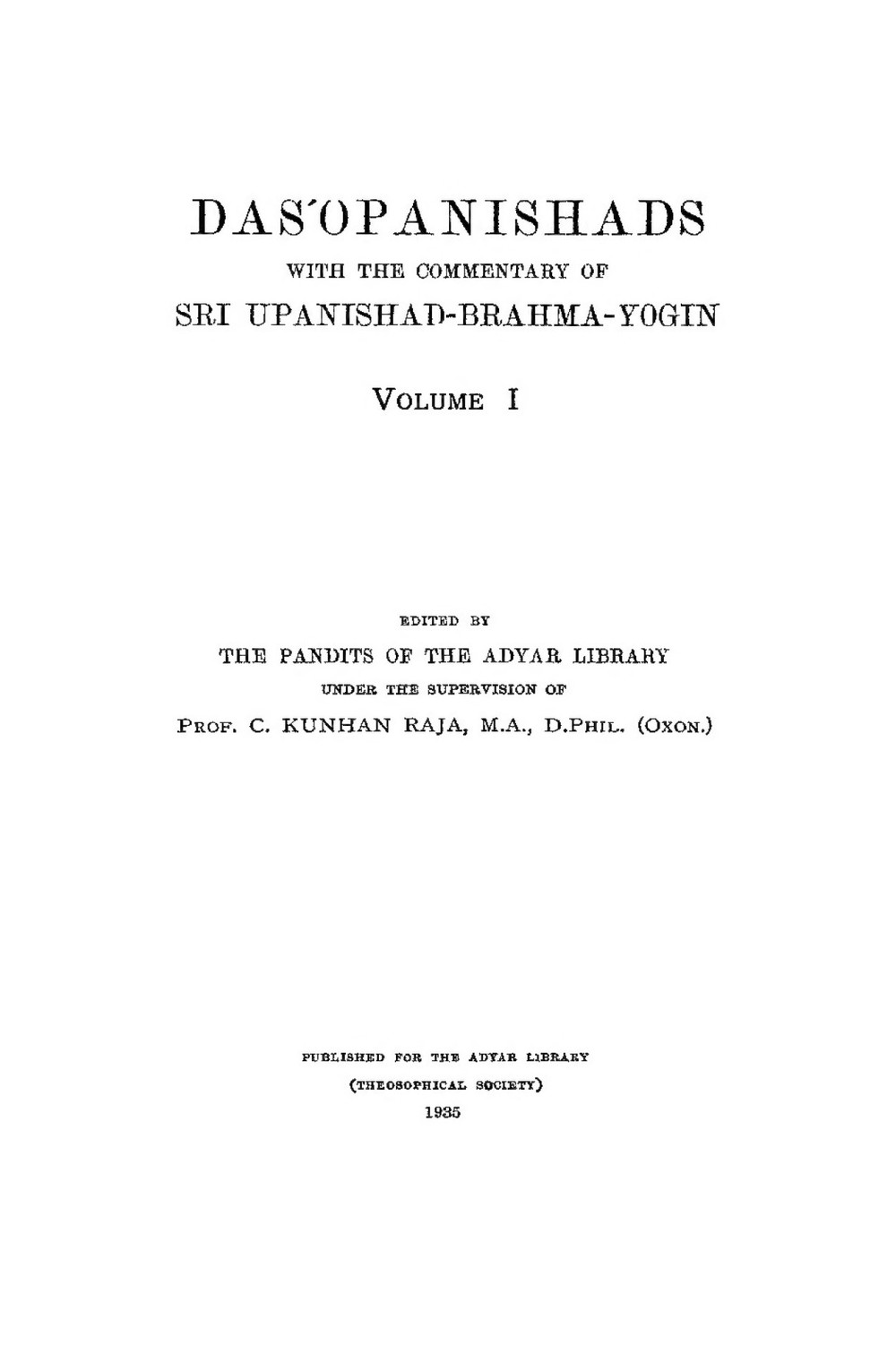 Dasopanishads — Vol. 1 (दश उपनिषद्)