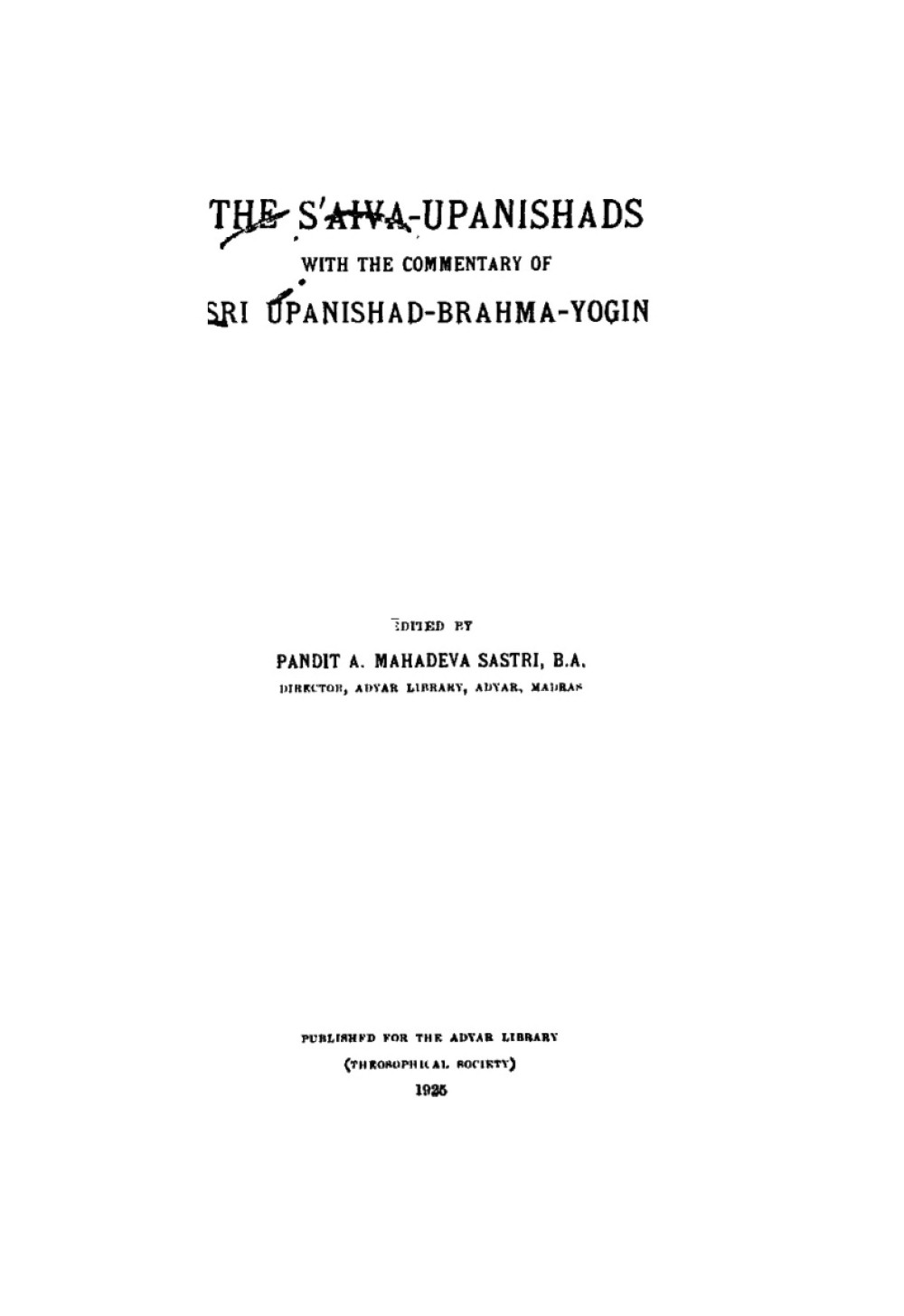 The Saiva Upanishads