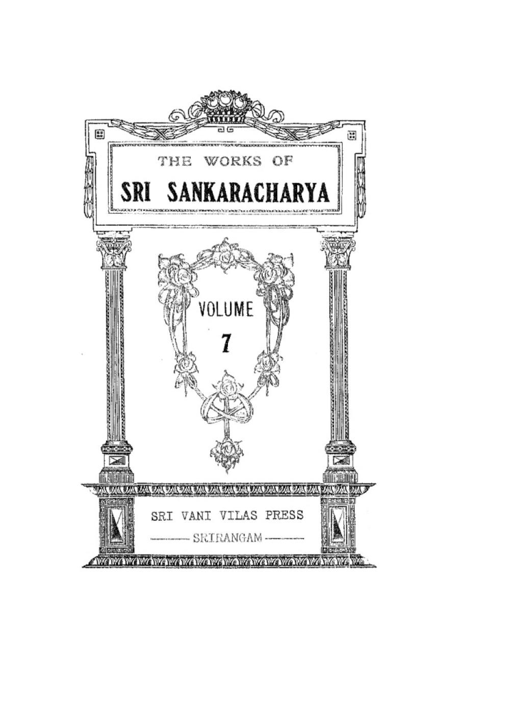 Works of Sri Sankaracharya — Vol. 7: Upanishad Bhashya
