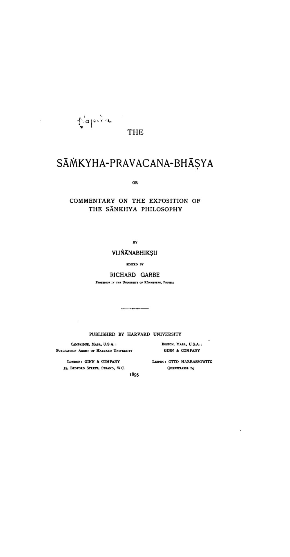 The Sankhya-Pravacana-Bhashya