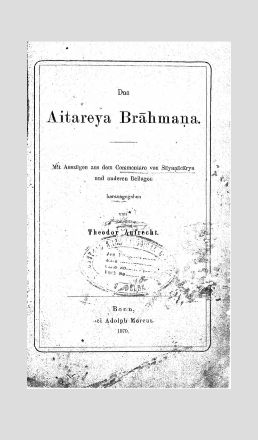 Aitareya Brahmana (सन् १८७९)