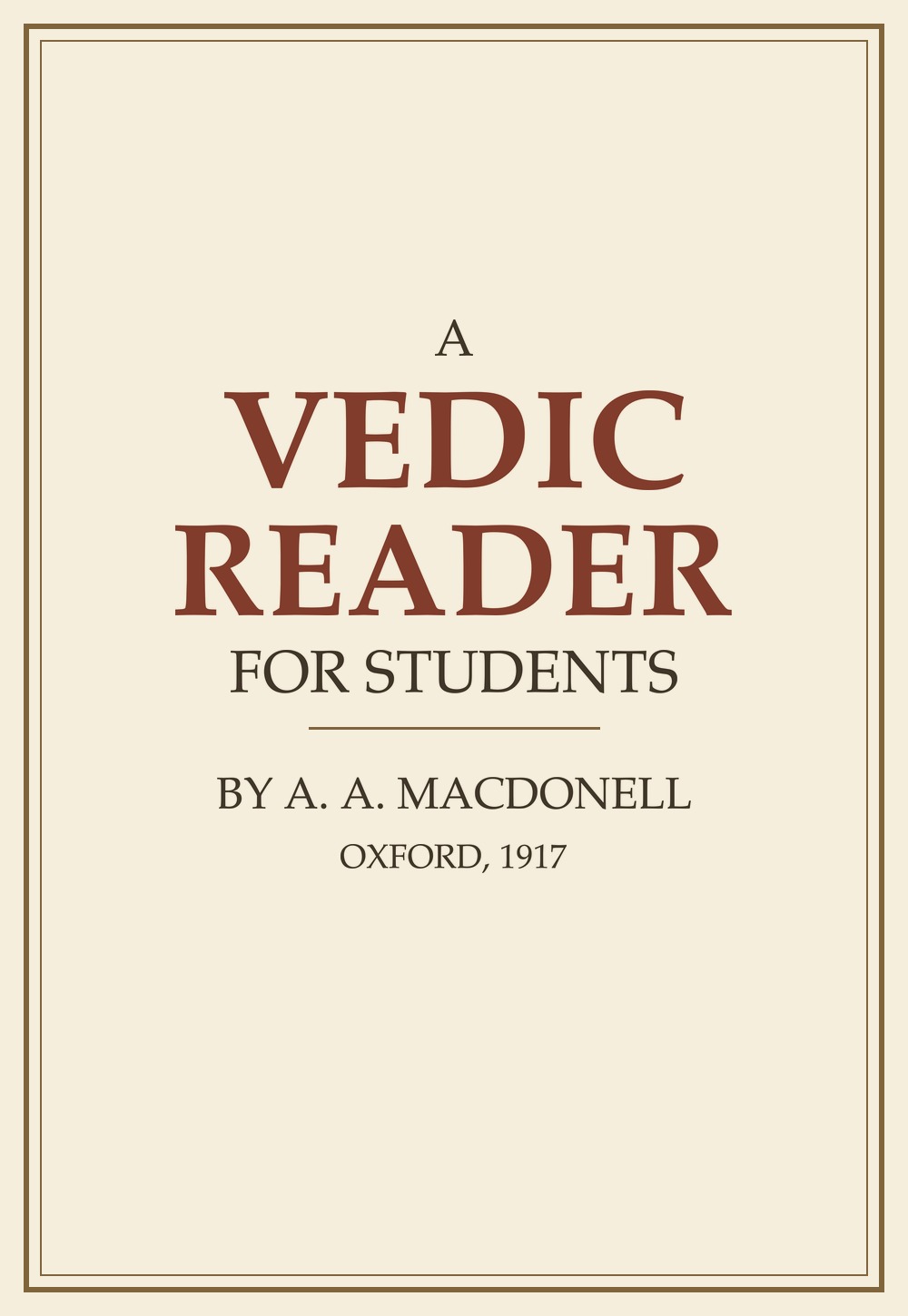 A Vedic Reader for Students (सन् १९१७)