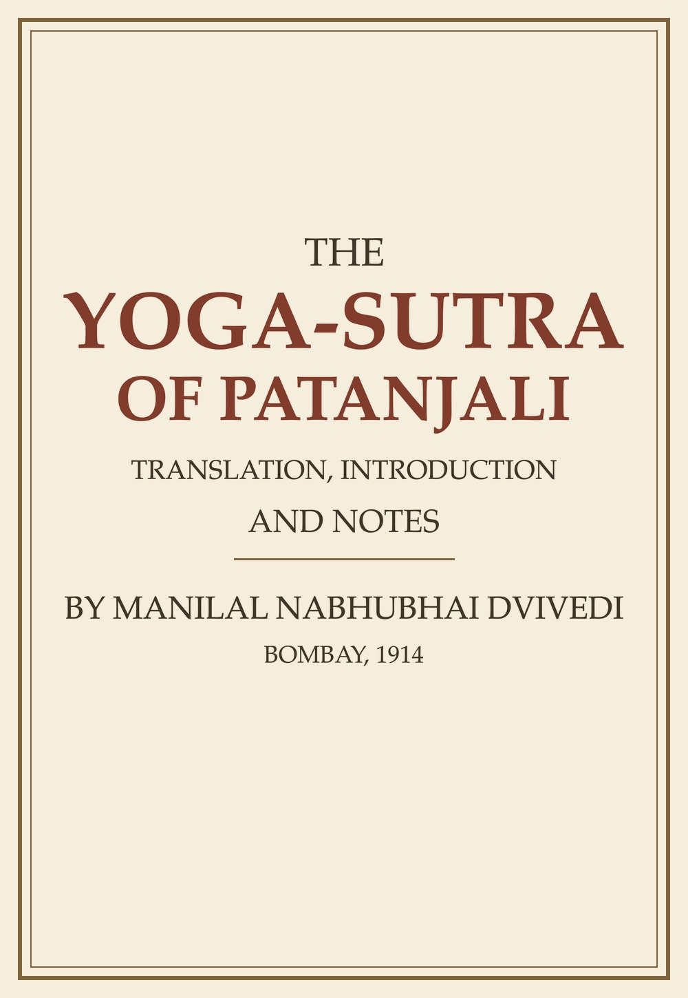 The Yoga-Sutra of Patanjali (1914)
