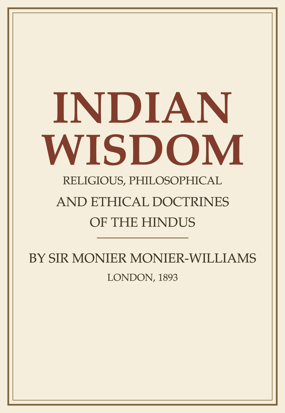 Indian Wisdom (1893)