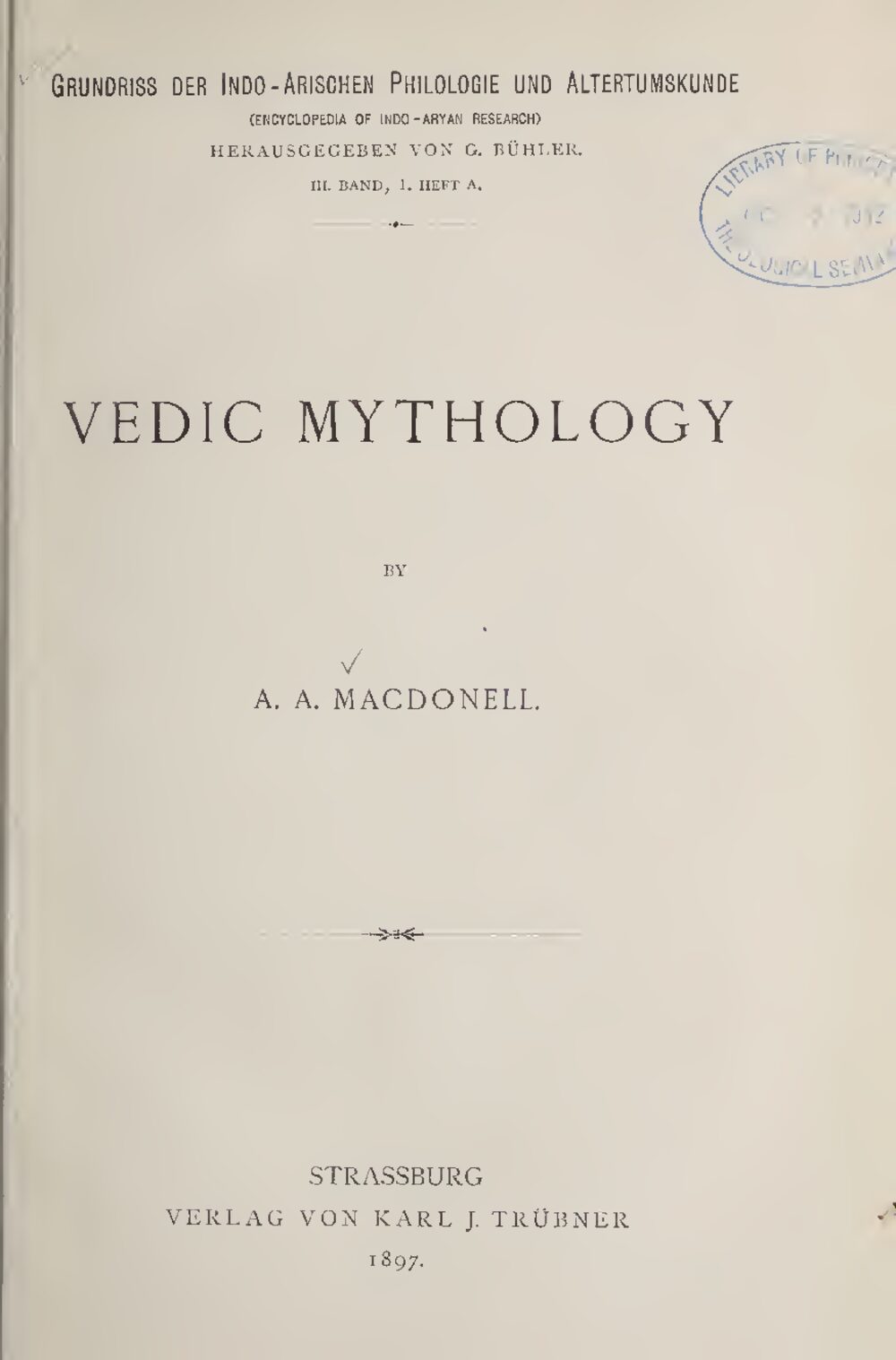 Vedic Mythology (1897)