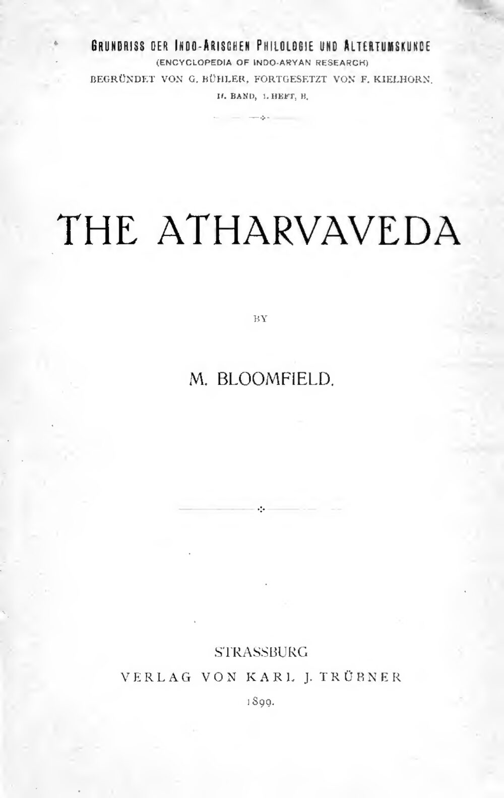 The Atharvaveda (1899)