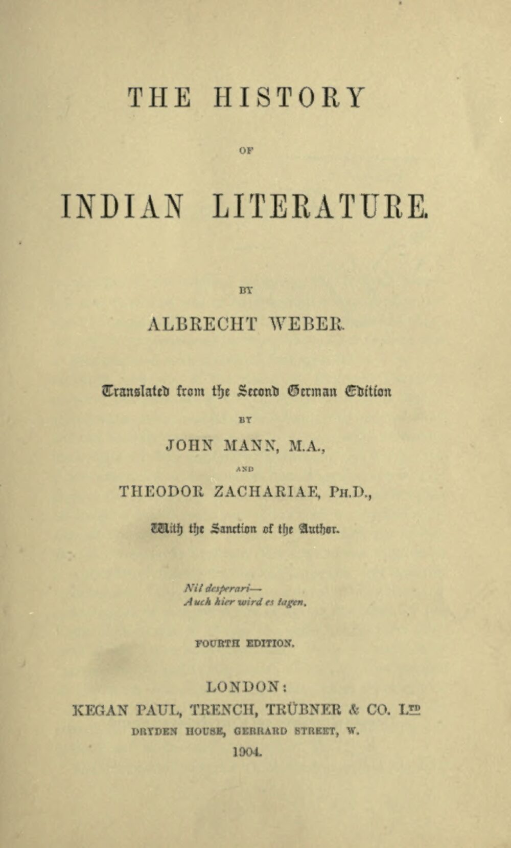 The History of Indian Literature (1904)